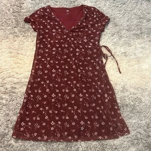 Maroon side tie dress